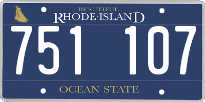 RI license plate 751107