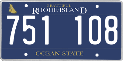 RI license plate 751108