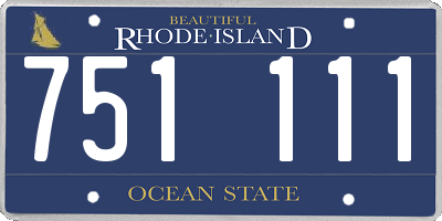 RI license plate 751111