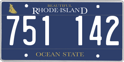 RI license plate 751142