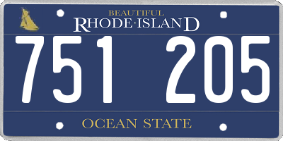 RI license plate 751205