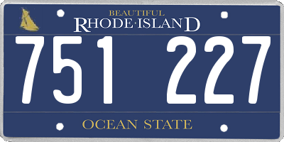 RI license plate 751227