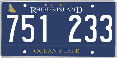 RI license plate 751233