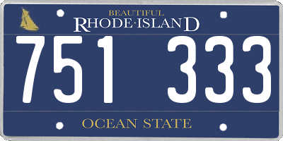 RI license plate 751333