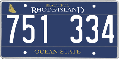 RI license plate 751334