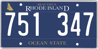 RI license plate 751347