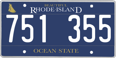 RI license plate 751355