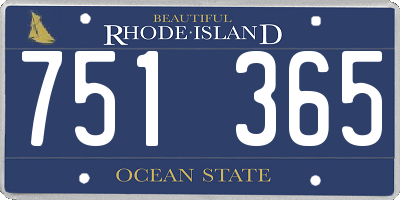 RI license plate 751365