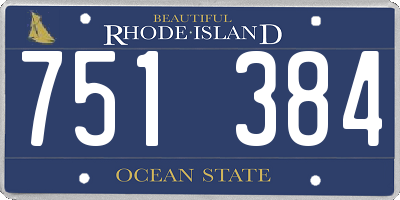 RI license plate 751384