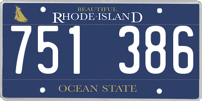 RI license plate 751386