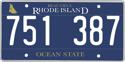 RI license plate 751387