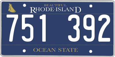 RI license plate 751392