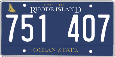 RI license plate 751407