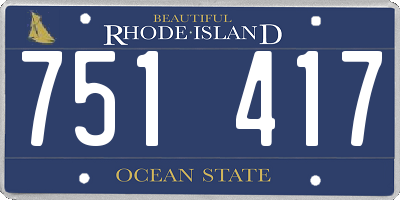 RI license plate 751417