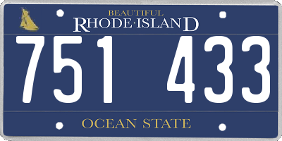 RI license plate 751433