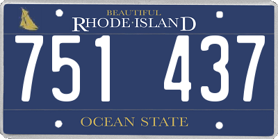 RI license plate 751437