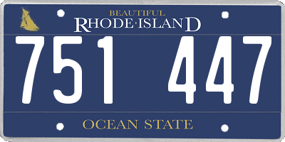 RI license plate 751447