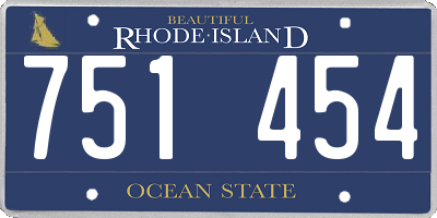 RI license plate 751454