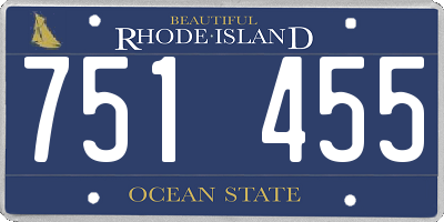 RI license plate 751455