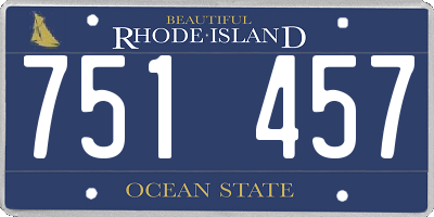 RI license plate 751457