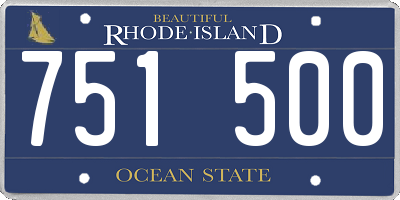 RI license plate 751500