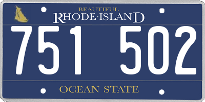 RI license plate 751502
