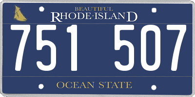 RI license plate 751507