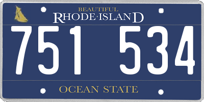 RI license plate 751534