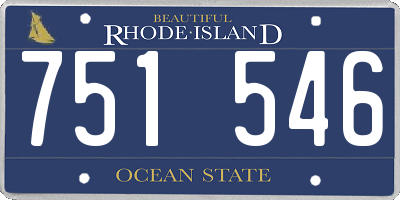 RI license plate 751546
