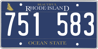 RI license plate 751583