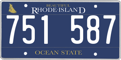 RI license plate 751587