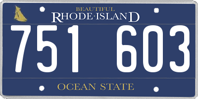 RI license plate 751603