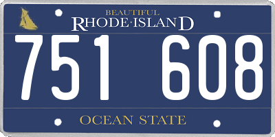 RI license plate 751608