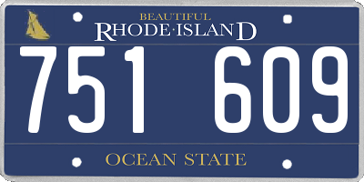 RI license plate 751609
