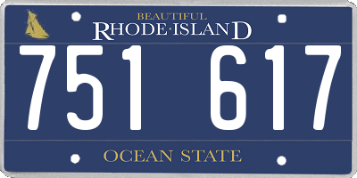 RI license plate 751617