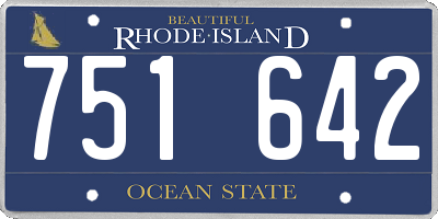 RI license plate 751642