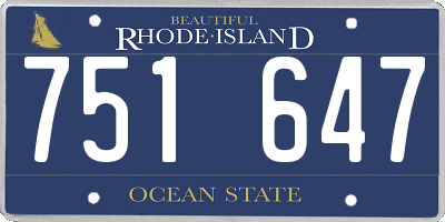 RI license plate 751647