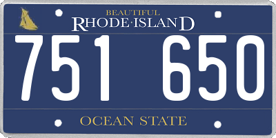 RI license plate 751650