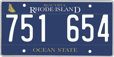 RI license plate 751654