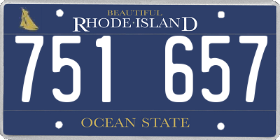 RI license plate 751657