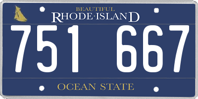 RI license plate 751667