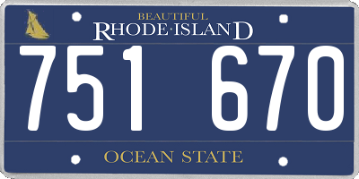 RI license plate 751670