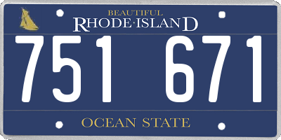 RI license plate 751671