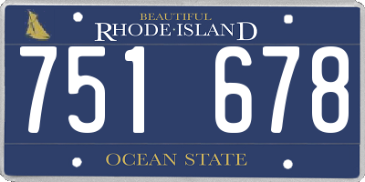 RI license plate 751678