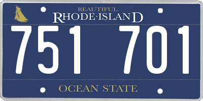 RI license plate 751701