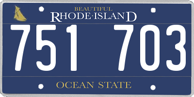 RI license plate 751703