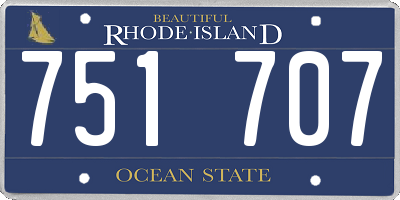 RI license plate 751707
