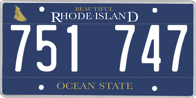 RI license plate 751747