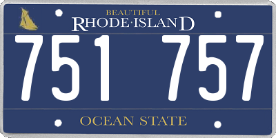 RI license plate 751757