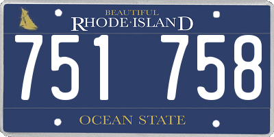RI license plate 751758
